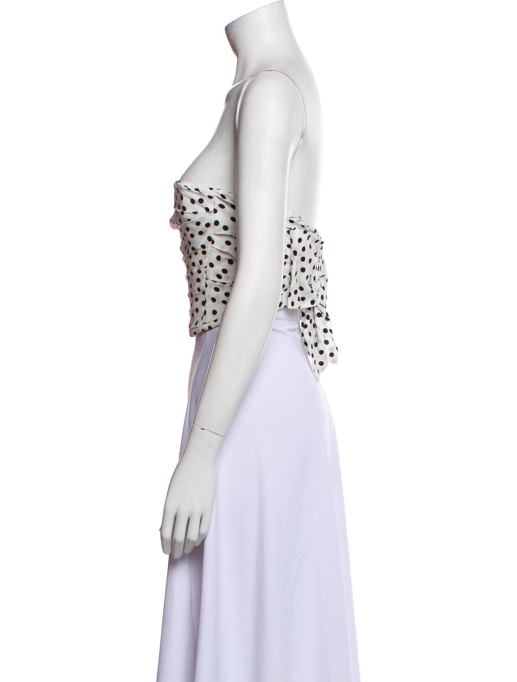 Philosophy di Lorenzo Serafini Polka Dot Print Strapless Crop Top